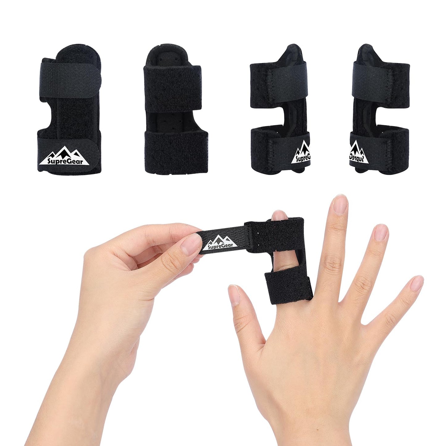 Adjustable Finger Splint Support, 4-Pack, Trigger Finger Brace