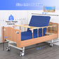 Wooden Hidden Single Crank Hospital Bed w/ Full-Length Adjustable Side Rails, Wooden Dining Table and 2.36" Mattress