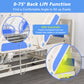 3-Function Remote Control Electric Hospital Bed w/ Full-Length ABS Guardrails, S/S IV Pole, Wash Basin, Bedpan, and Removable Table
