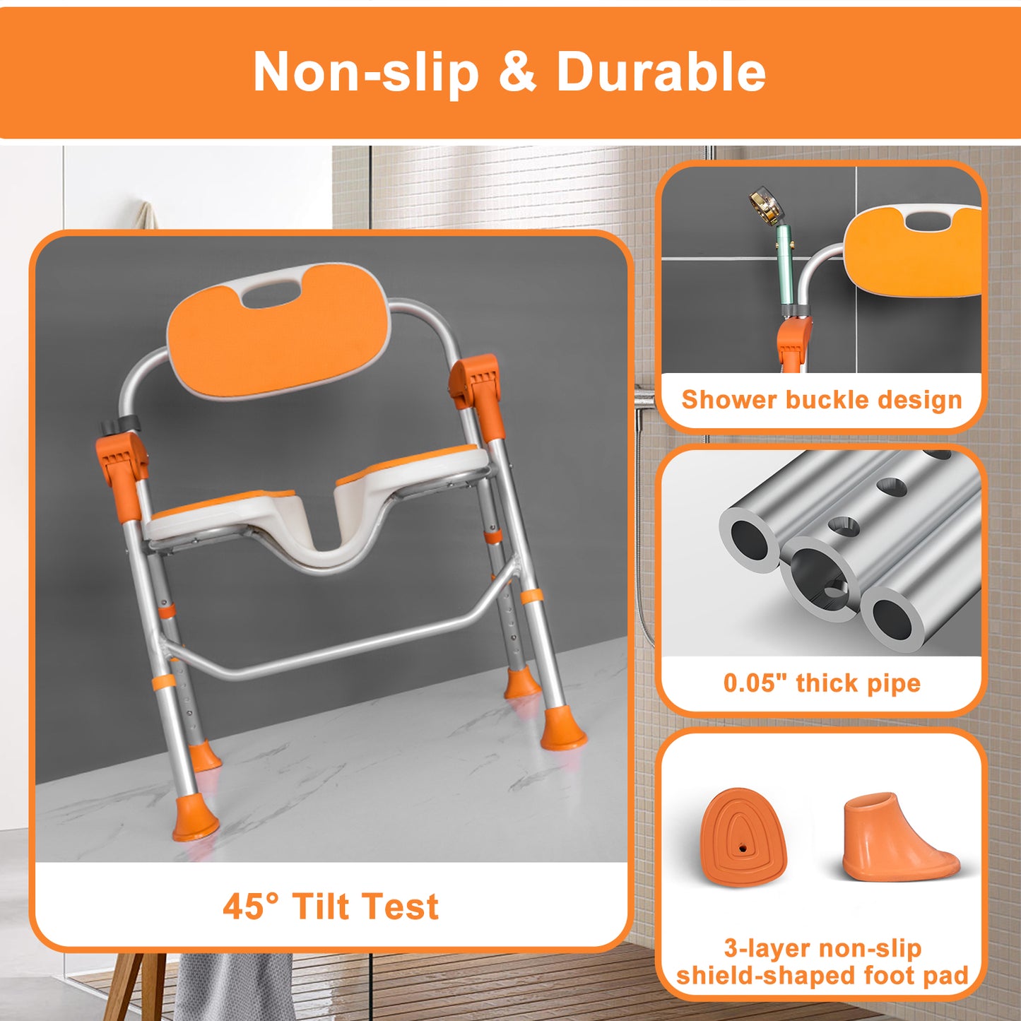 One-touch Folding Shower Chair