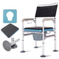 Steel Bedside Commode w/ Hard Seat & Optional Foot Pads