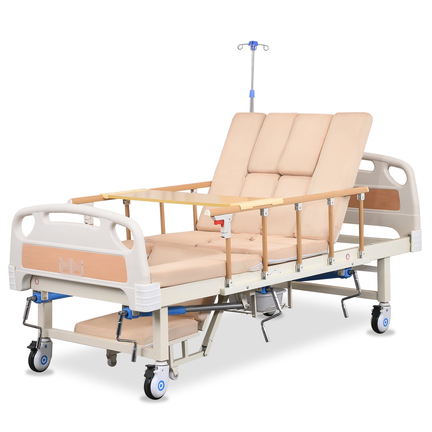 4-Function Manual Hospital Bed (Mattress Included)