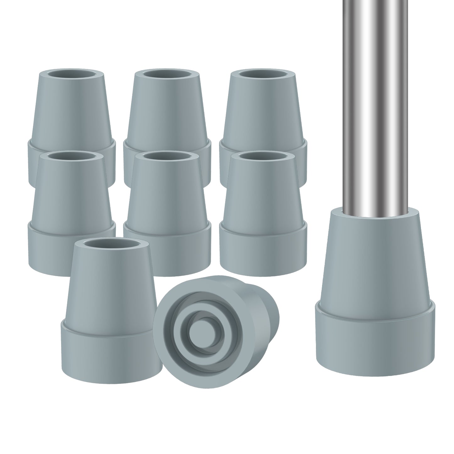 8-Pack Non-Slip Stable High-Strength Rubber Cane Tip