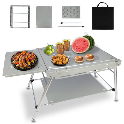 Foldable Camping Table w/ Lightweight Aluminum Frame