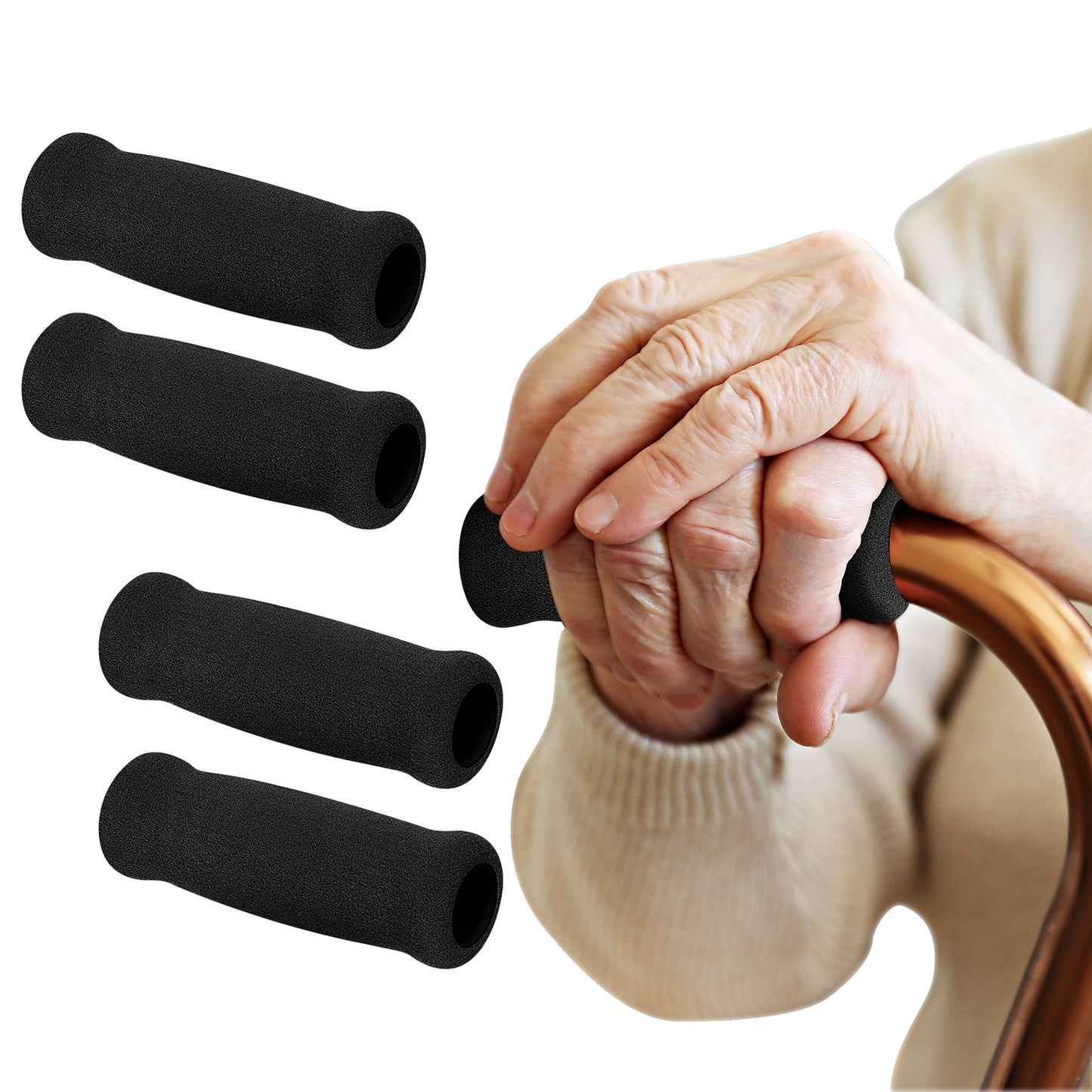 Cane Grip, 4 pcs Foam Replacement Handle Covers