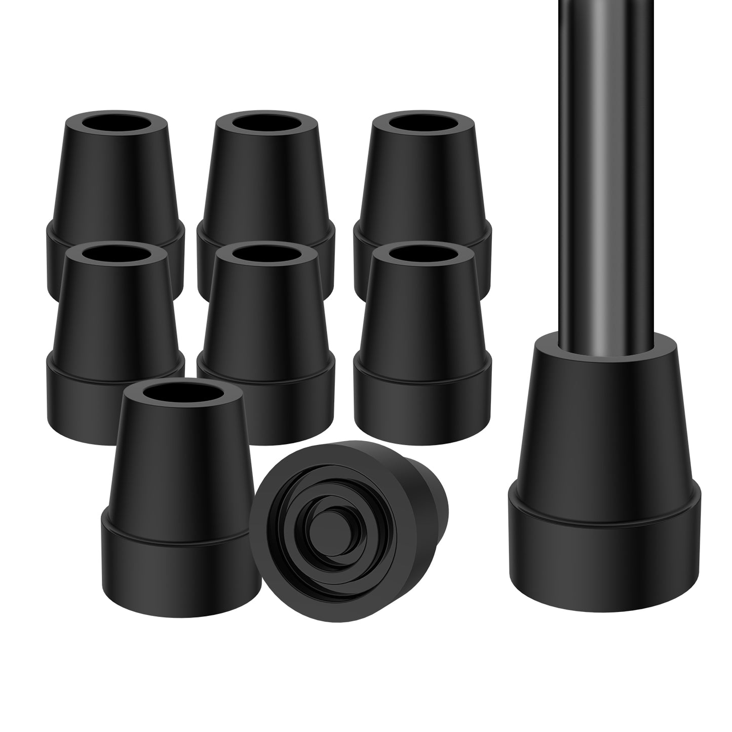 8-Pack Non-Slip Stable High-Strength Rubber Cane Tip