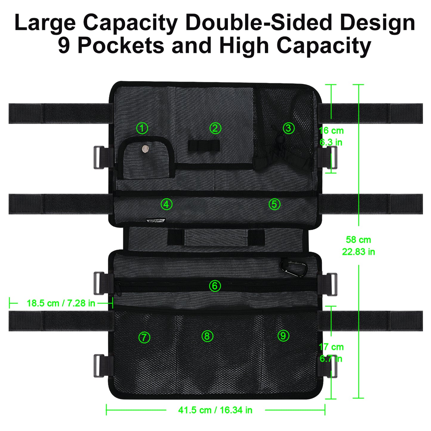 Double Side Walker Bag with 9 Pockets