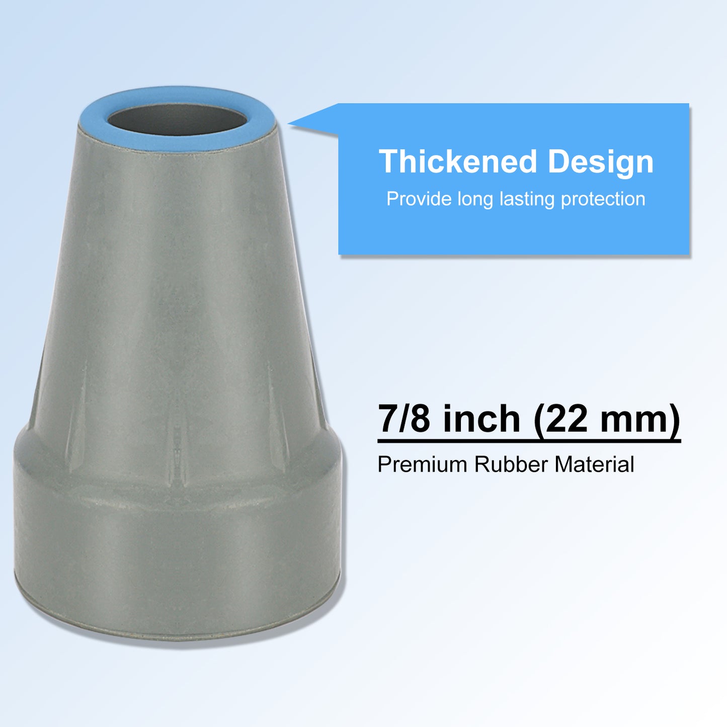 4pcs Non-Slip Thickened Rubber Cane Tip, 7/8 Inch