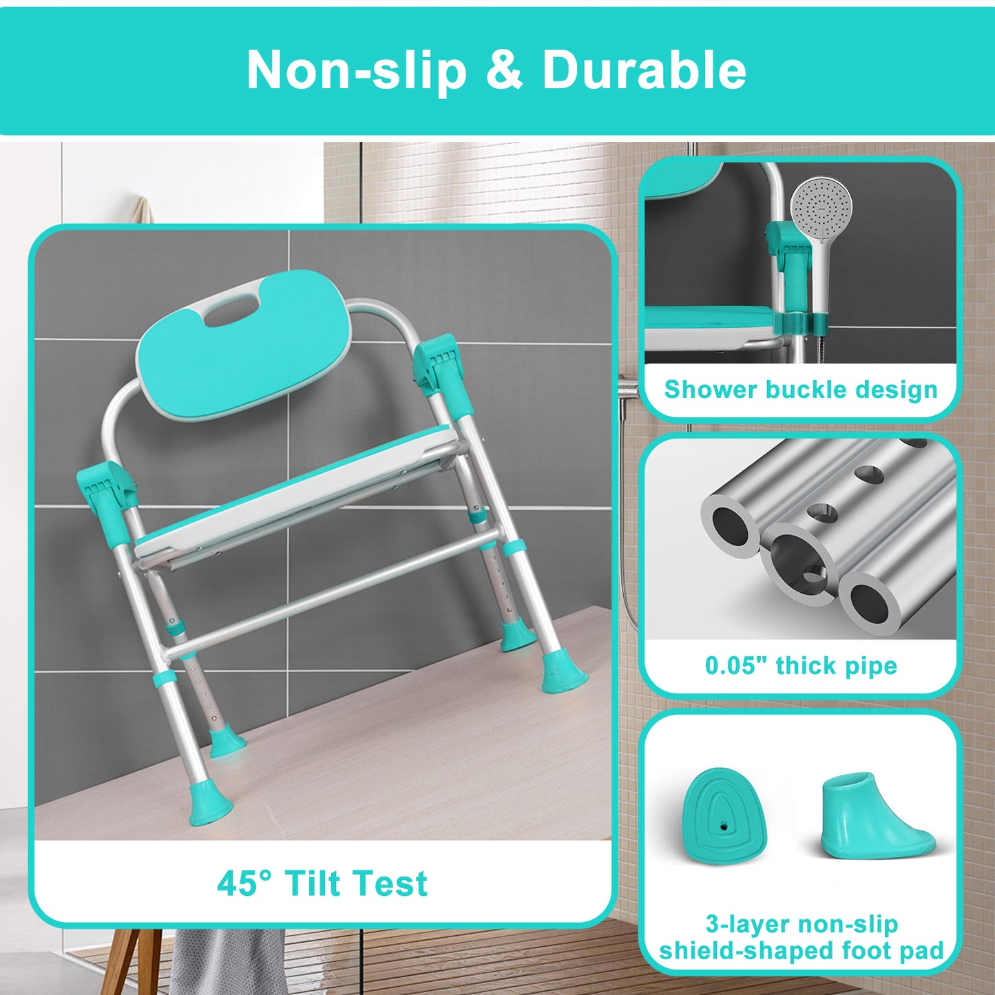 One-touch Folding Shower Chair