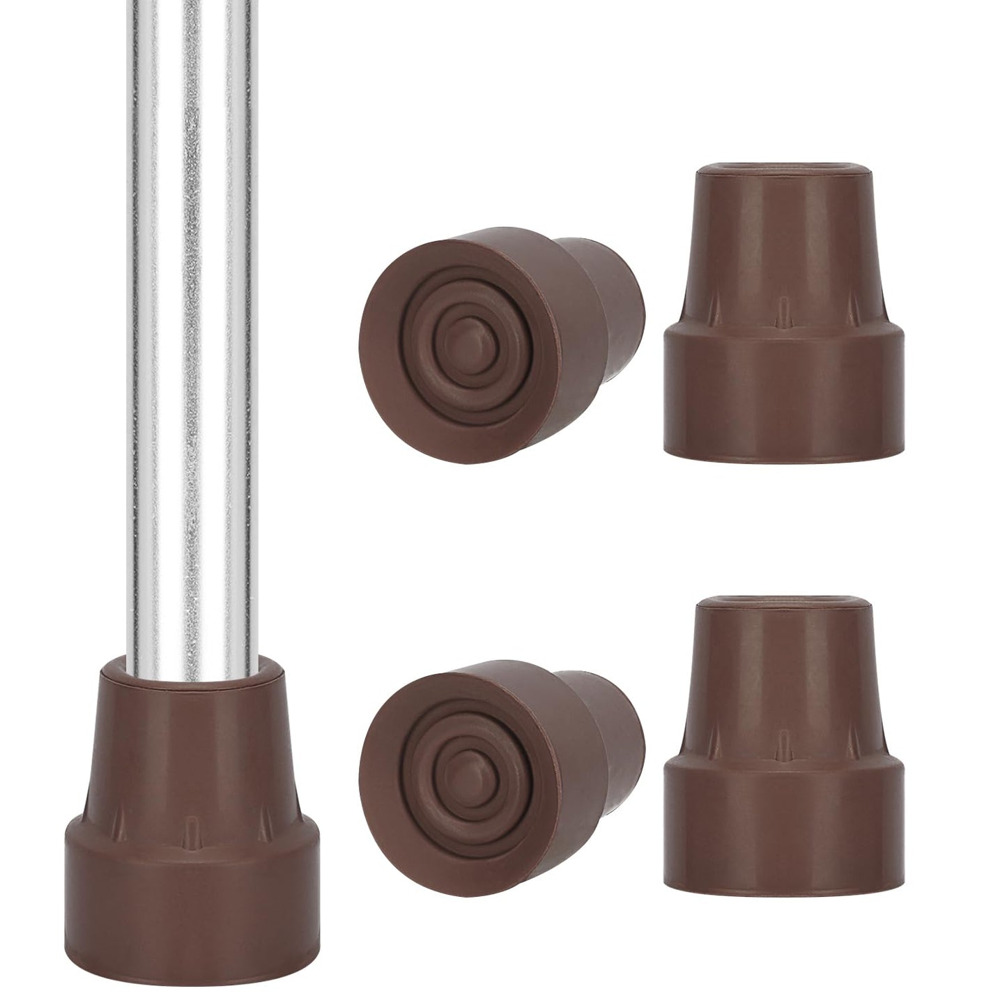 4-Pack 3/4 Inch Rubber Cane Tips