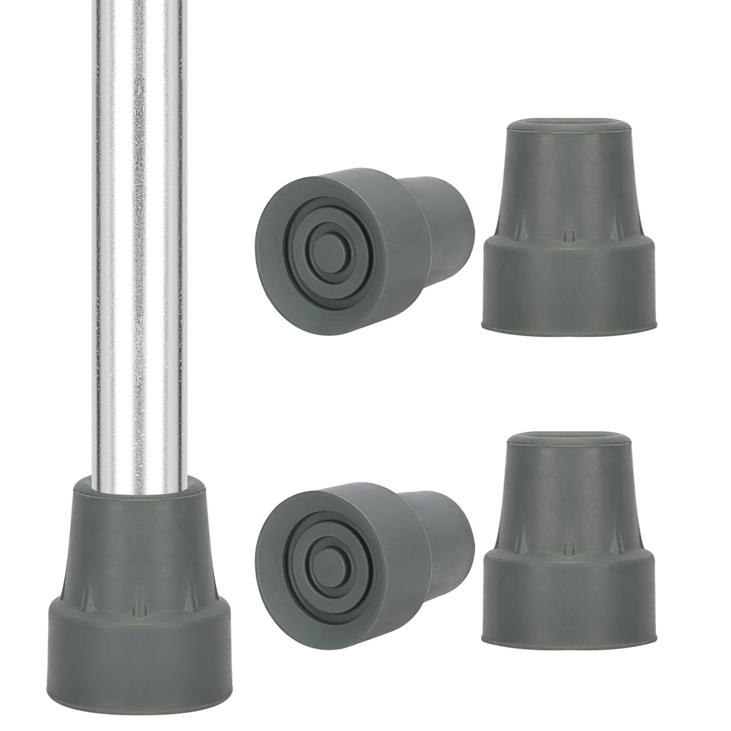 4-Pack 3/4 Inch Rubber Cane Tips