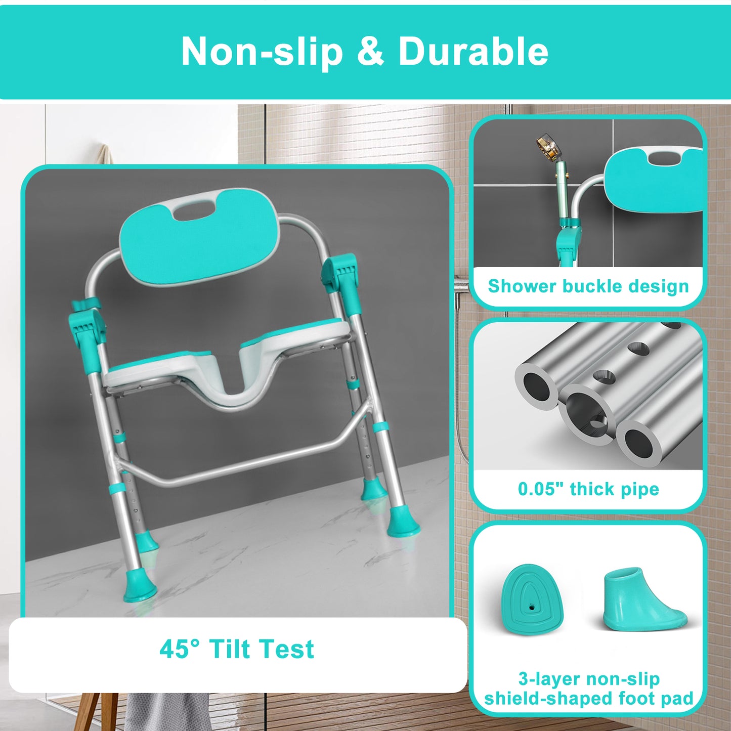 One-touch Folding Shower Chair