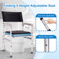 Steel Bedside Commode w/ Hard Seat & Optional Foot Pads