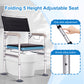 Steel Bedside Commode w/ Hard Seat & Optional Foot Pads