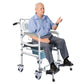 Folding Bedside Commode Chair w/ Wheels & Built-In Toilet