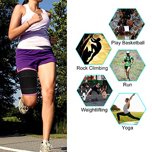 supregear Thigh Wraps Support, Adjustable Compression Neoprene Thigh Sleeve  Hamstring Quad Wrap Breathable Non-Slip Upper Leg Brace Leg Slimmer for