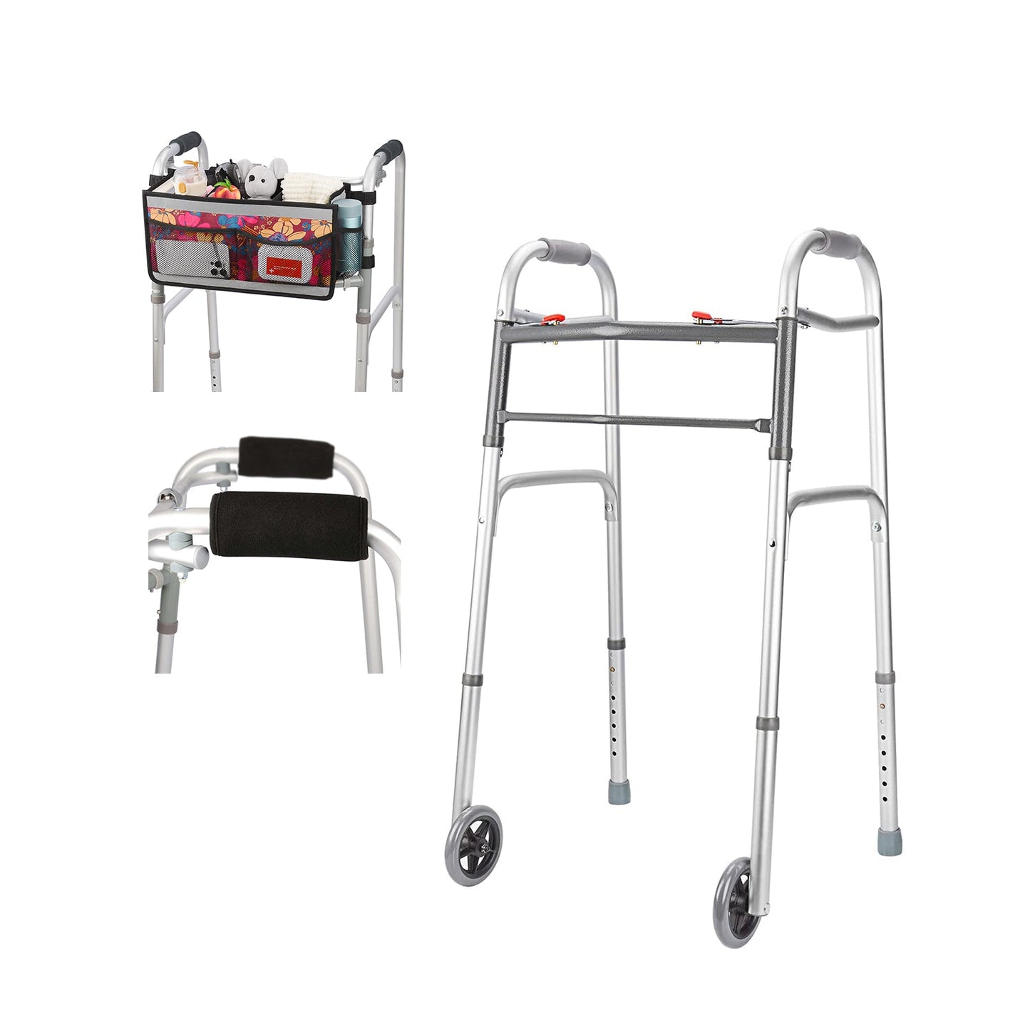 Save 50% - Walkers Set: Walker x 1, Walker Basket x 1, Hand Grips x 2