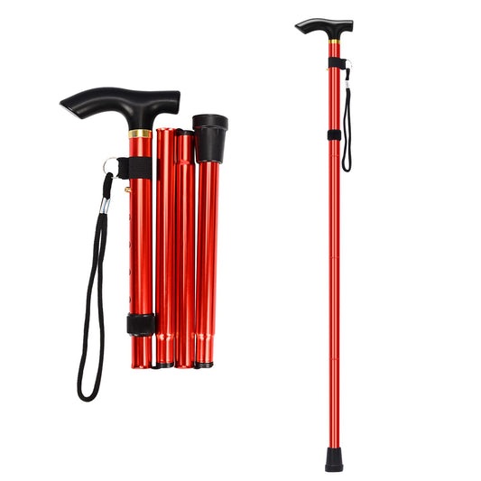 5-Level Adjustable Height Walking Stick Folding Cane