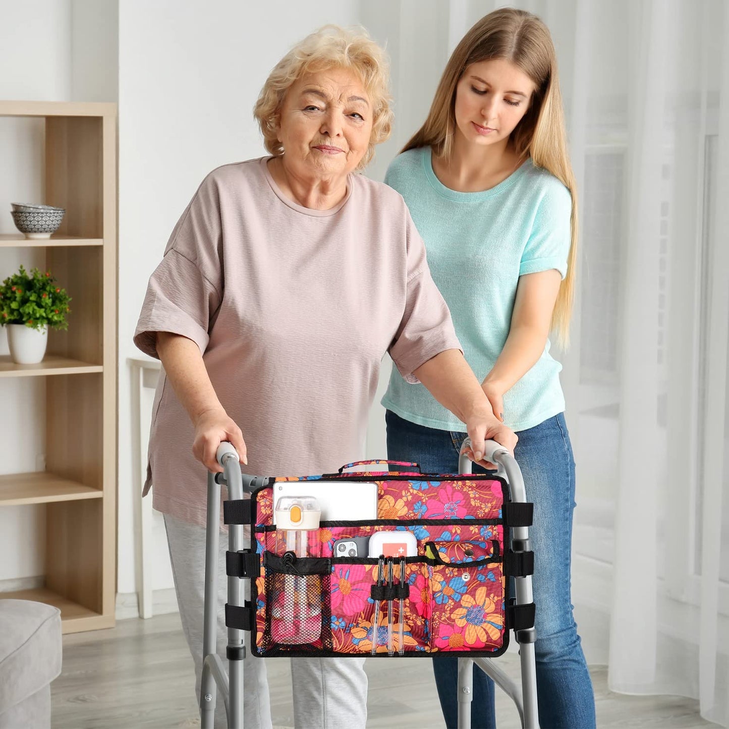 Double Side Walker Bag with 9 Pockets