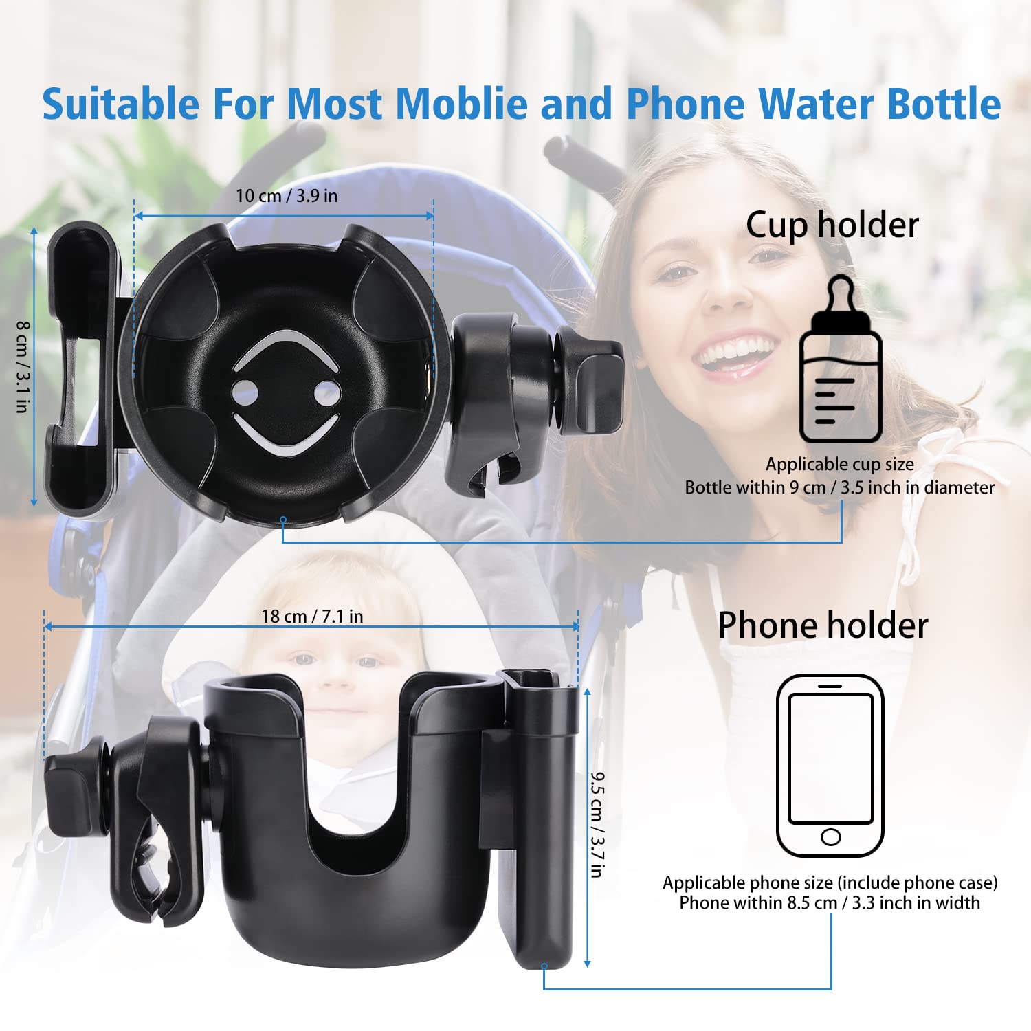 Stroller bottle outlet holder