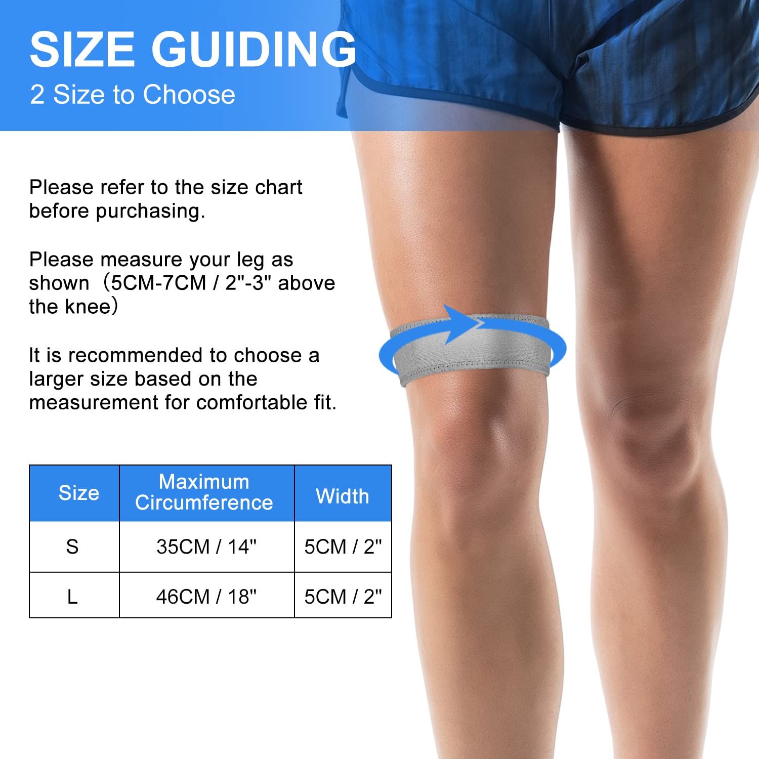 IT Band Strap by Vive - Iliotibial Band Compression Wrap - Outside of Knee  Pain, Hip, Thigh & ITB 